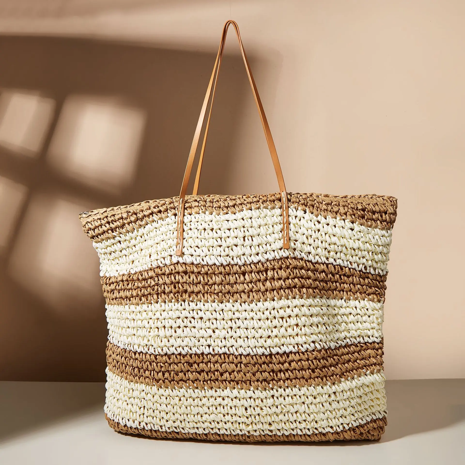 

New leisure vacation travel bag beach woven women's bag shoulder bag simple Tote bag high quality women bag