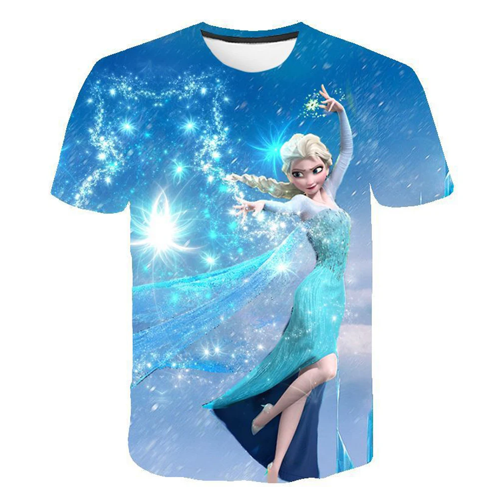 

Disney T Shirt Kids Boys Clothes Summer Short Sleeve Frozen 2 Elsa Anna Girls Tops Tees Children Clothing Teen Tshirts 2-14T