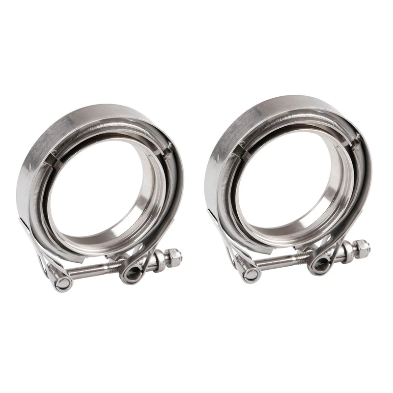 

2Pcs 3 Inch SS304 V-Band Clamp Stainless Steel M/F 3 V Band Turbo Exhaust Downpipe