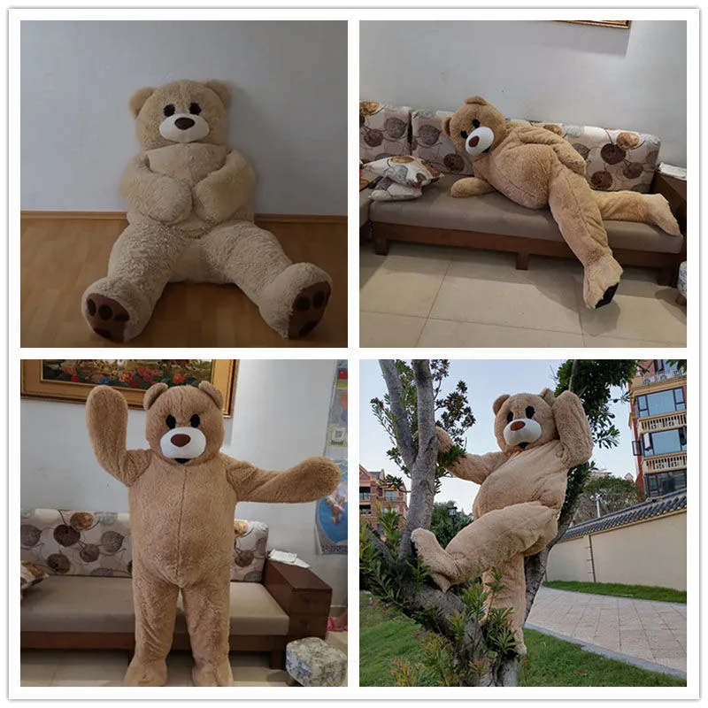 Танцевальный плюшевый костюм медведя для взрослых цельный коричневый талисмана