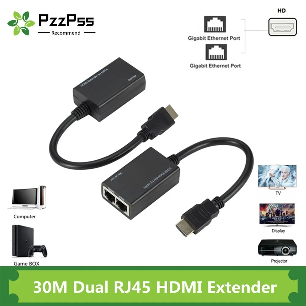 

Более RJ45 CAT5e CAT6 UTP LAN Ethernet HDMI-совместимый удлинитель Ретранслятор 1080P FHD 3D футов (30 м) Удлинительный шнур для PS3 DVD HDTV