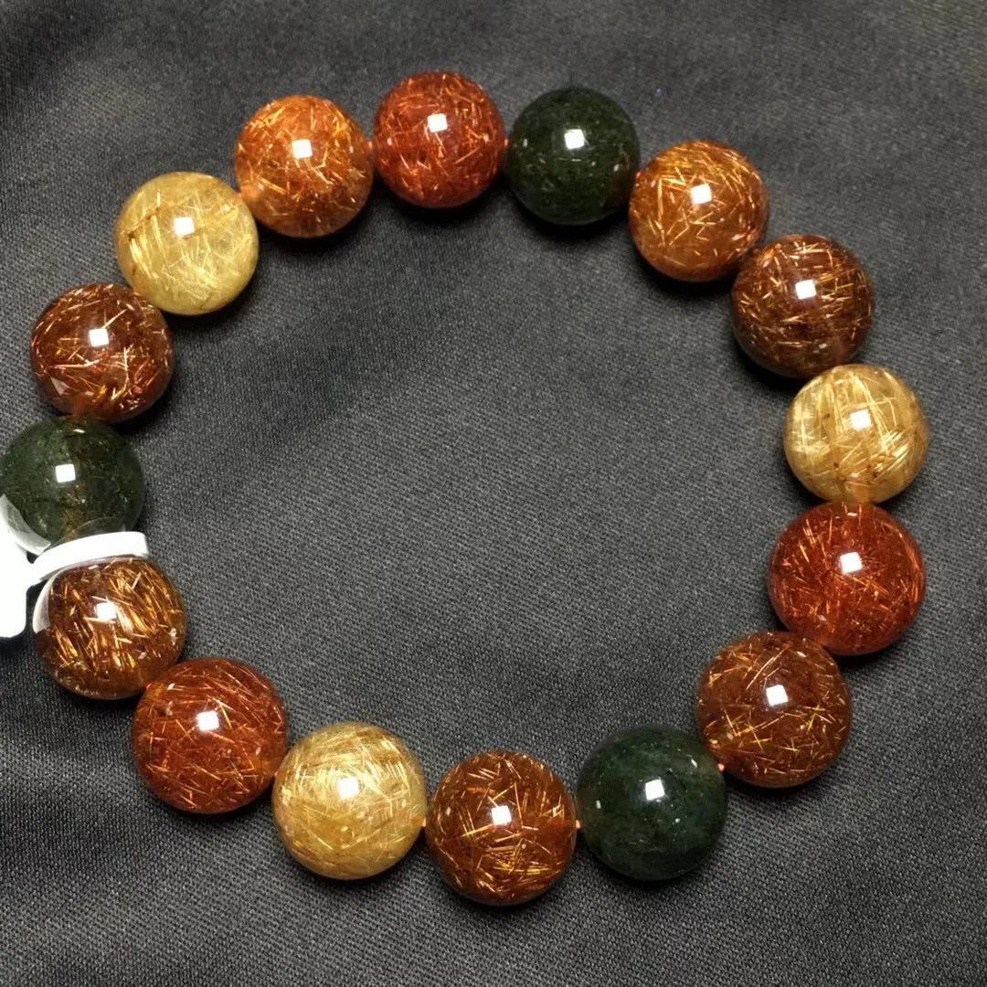 

Браслет Кварцевый рутилированный из натуральной меди, 14 мм