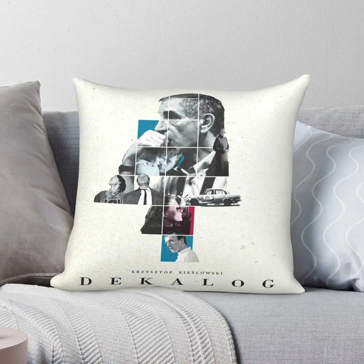 

Dekalog Square Pillowcase Polyester Linen Velvet Creative Zip Decor Sofa Cushion Cover
