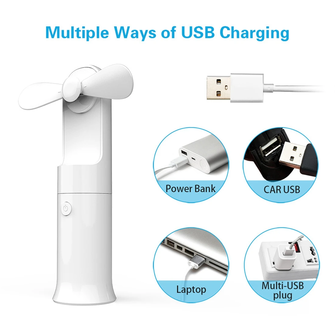 Мини-вентилятор Портативный вентилятор 2200 мАч Прочный бесшумный складной