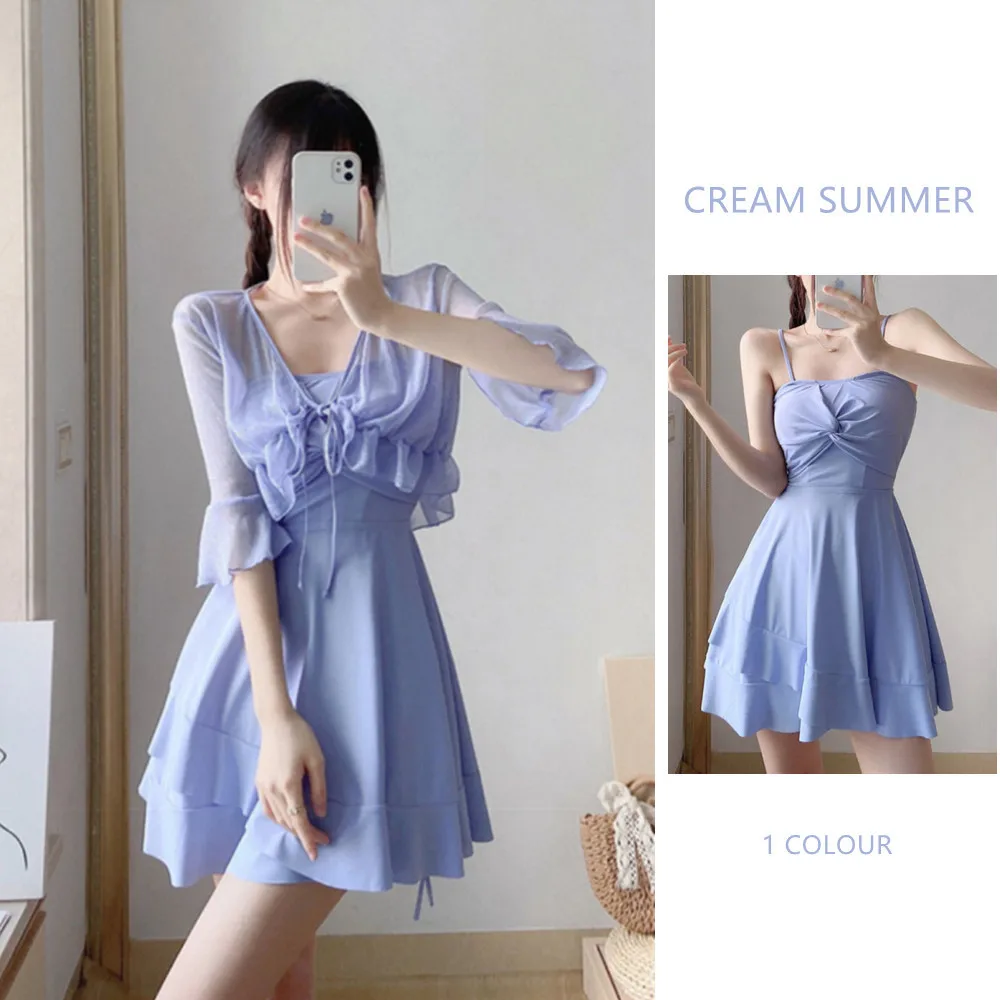 

Summer slip dress Swimsuit Women Show Thin Sexy Pure Desire Holiday Swimsuit Colorful Gauze Shawl Smooth Dress