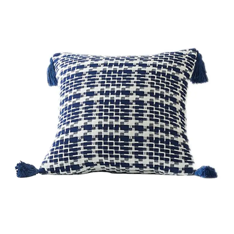 

Tassel Throw Pillows Natural Cotton Hand-Woven Tufted Throw Pillow Covers With Tassel Hug Pillowcase Cushion Pillow For Living