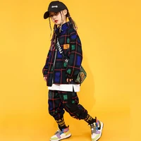 childrens sets big boys girls plaid jacket pant streetwear casual hip hop teenager tracksuits for kids coat trousers costumes