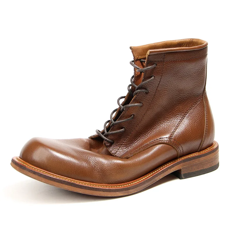 

Супер мягкие взрослые мужские кожаные ботинки со шнуровкой, официальная Классическая обувь, высококачественные осенние ботильоны, деловой стиль