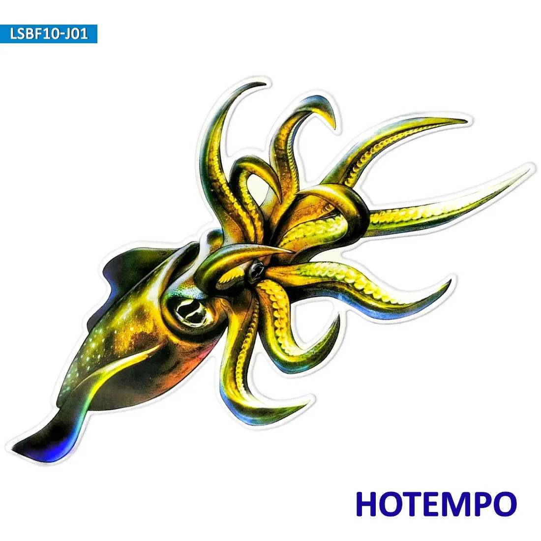 

20 см Лазерная архитектура Dux Океанский гигантский кальмар Большая Морская рыба забавная Водонепроницаемая наклейка для рыбака ноутбук мотоцикл автомобиль наклейка