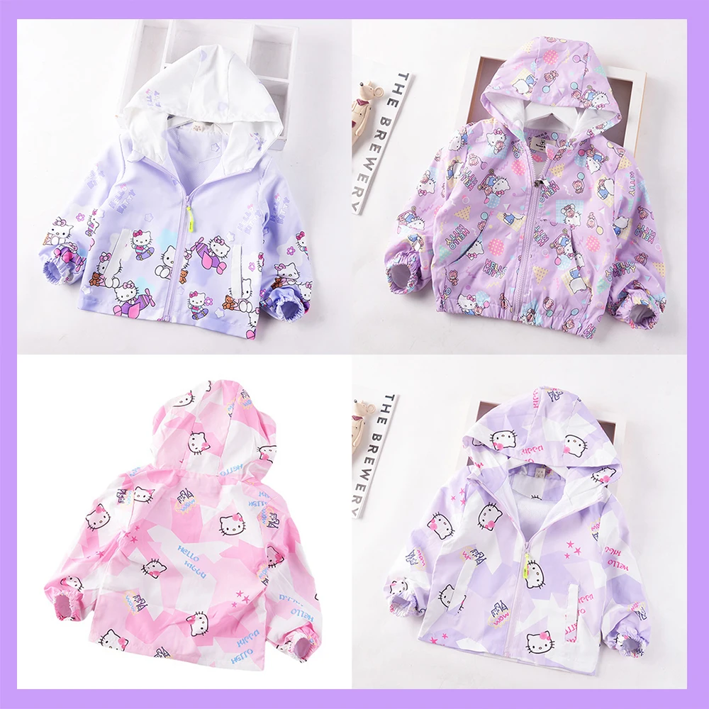 

Детская одежда из искусственного аниме, куртка, Новая ветровка с мультяшным принтом для девушек на весну и осень