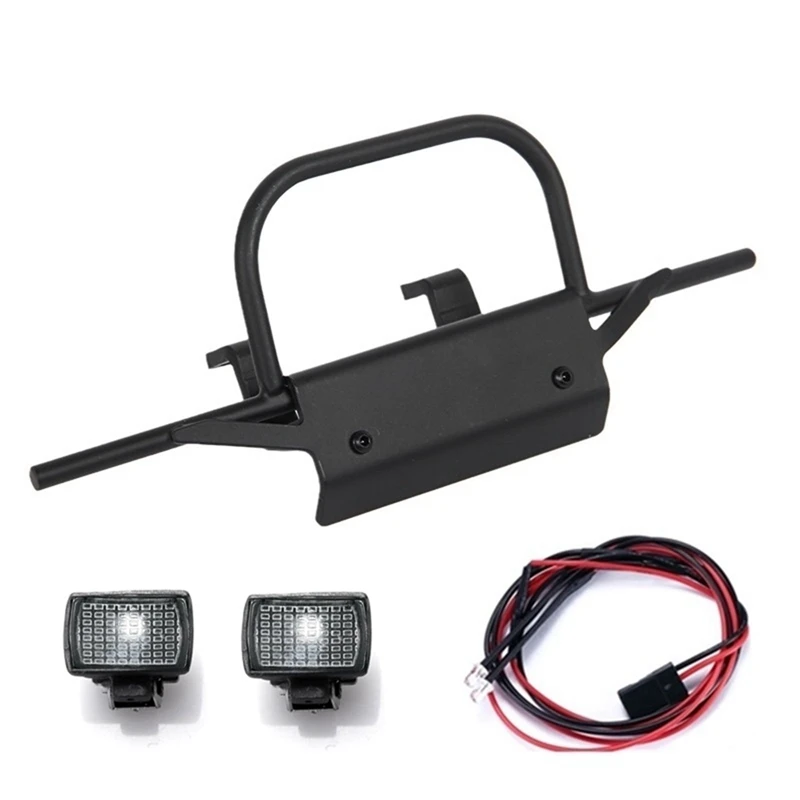 

Metal Front Bumper with LED Light Headlights for MN D90 D99S MN-90 MN98 MN99S 1/12 RC Car Upgrade Parts Accessories
