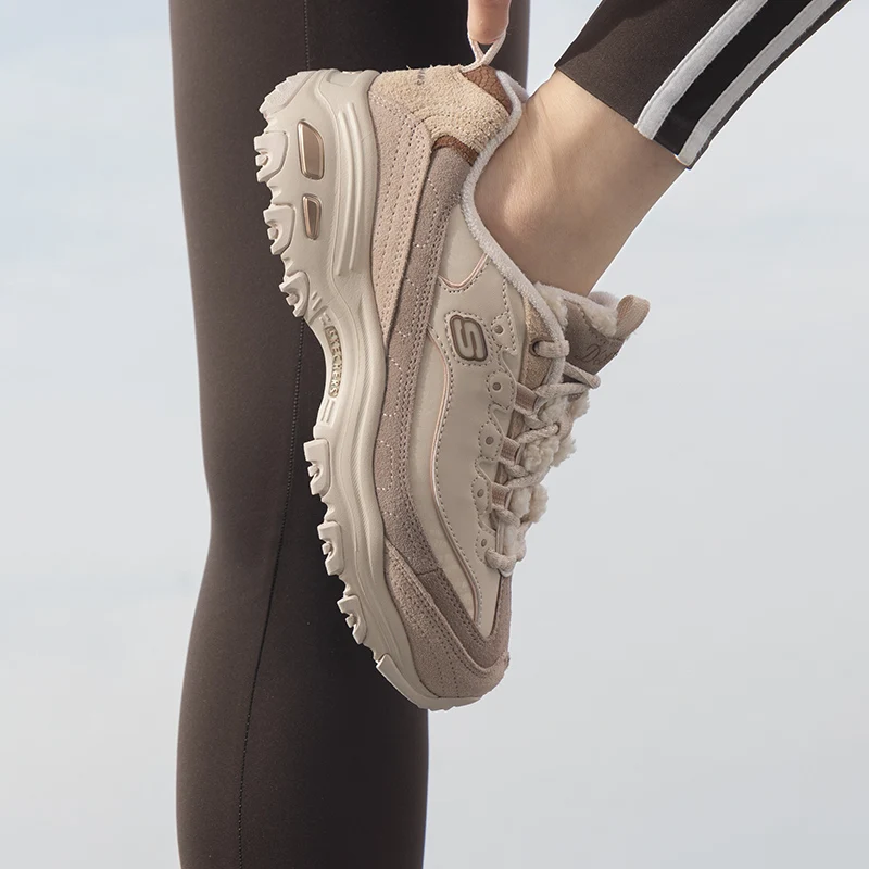 Skedge Official Website Women's Shoes Autumn and Winter New Fleece-lined Warm Sneaker Dad Casual Thick Bottom D'L...