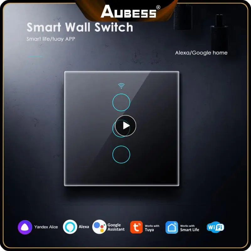 

3~20PCS Wifi Wall Button Timing Tempered Glass Smart Touch Switch 1/2/3 Gang Smart Home Wall Light Switch For Alexa Google Home
