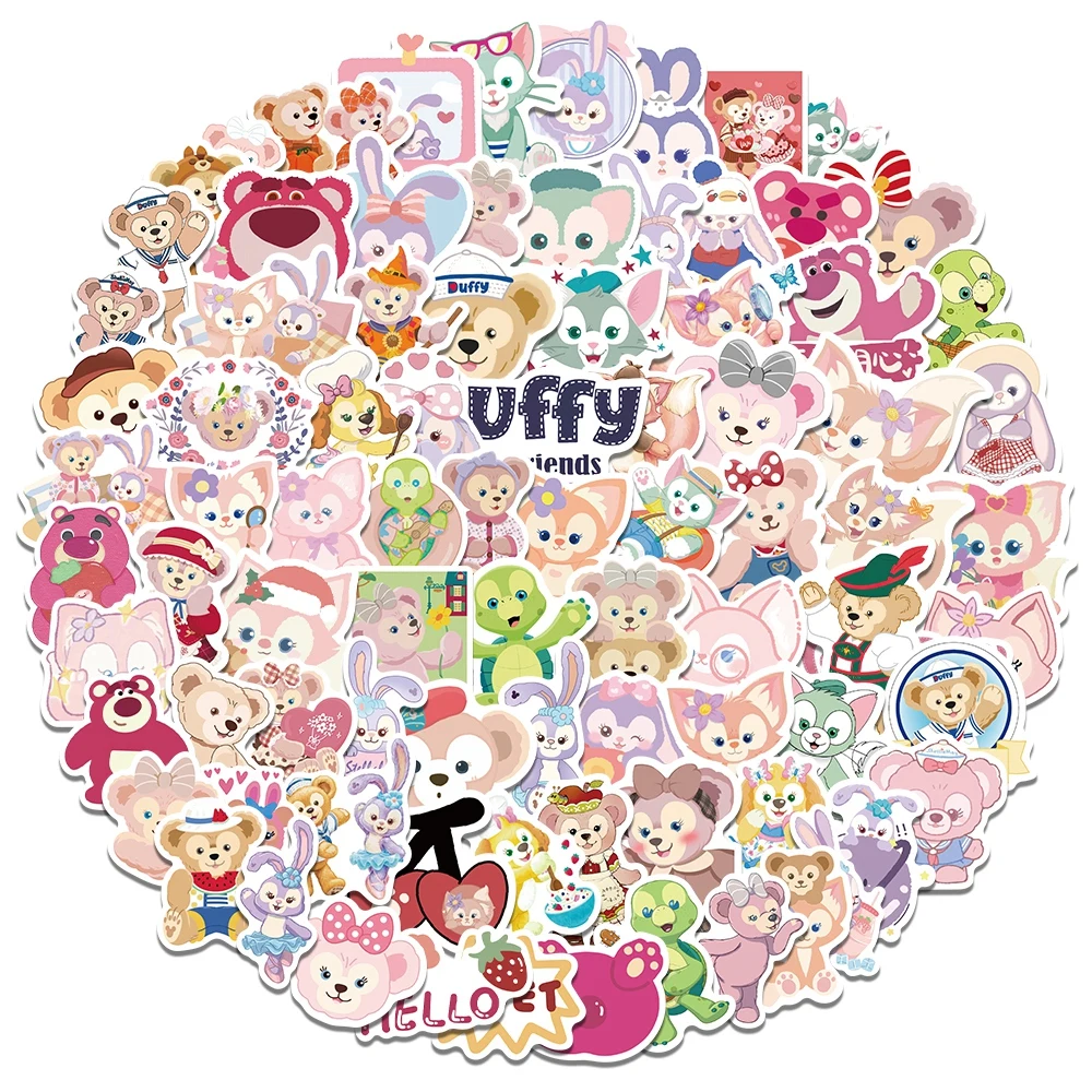 10/50/100PCS Kawaii Bear Rabbit Cartoon Stickers Anime Laptop Stickers for Kids Girls Water Bottle Luggage Diary Scrapbook Decal