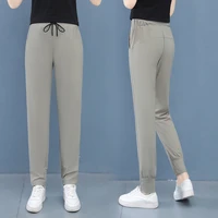 new womens spring autumn korean high waist slim versatile trousers loose comfortable fashion casual pants thin sweatpants