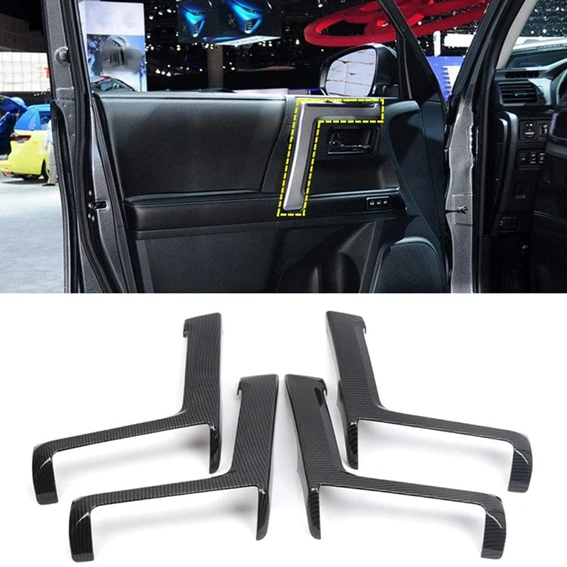 For 4Runner 2010-2019 Car Accessories Door Side Armrest Strip Cover Trim ABS 4PCS |