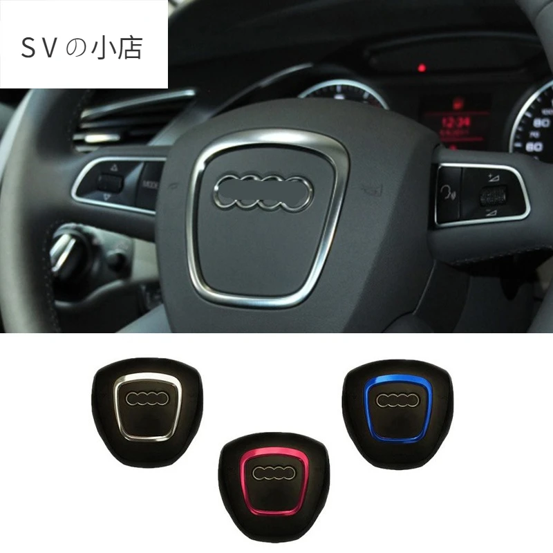 

Steering wheel center logo Covers Stickers Trim for Audi A4 B6 B7 B8 A6 C6 A5 Q7 Q5 A3 8P S3 8v Interior Accessories Car tyling