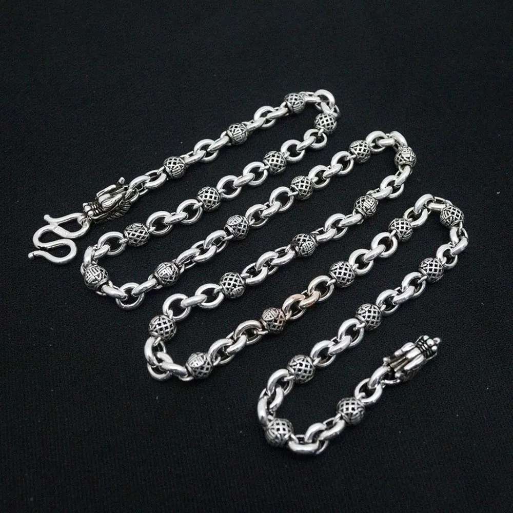 Ожерелье из серебра 999 пробы 48 г/55 см