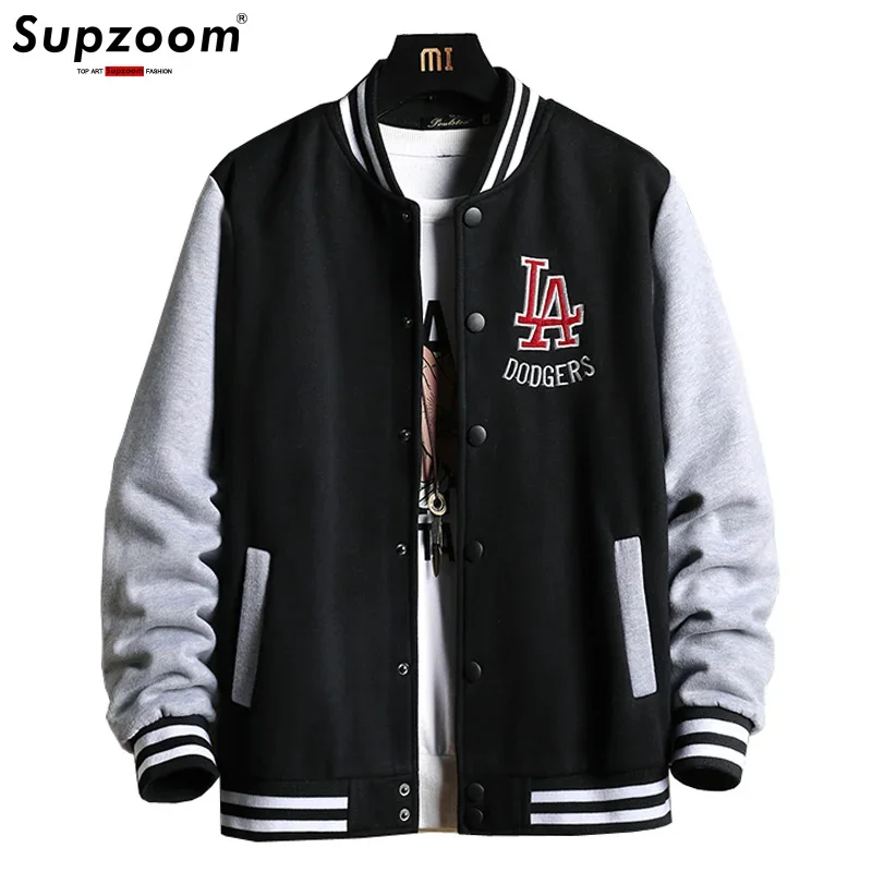 

New Arrival Baseball Jackets Men's Casual Loose top Fashion Men's Coat Rib Sleeve Cotton Embroidery Bomber Jacket