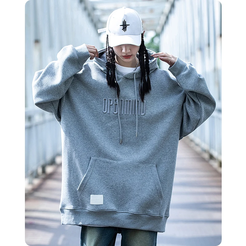 

Heavy Industry Three-Dimensional Embroidery Sweatshirt Hoodless Sweater Autumn Winter Hiphop Men'S Clothes Harajuku High Street