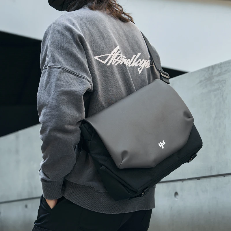 MOYYI Premium Waterproof Men's Crossbody Bag 12.9inch Trendy Multifunction Outdoor Commuter Sling Bag Original Design for Youth