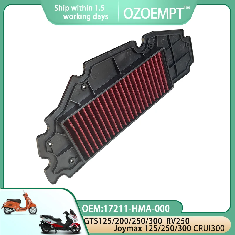 

OZOEMPT Motorcycle Air Filter Apply to GTS125 GTS200 GTS250 GTS300 JOYMAX125 JOYMAX250 JOYMAX300 OEM: 17211-HMA-000