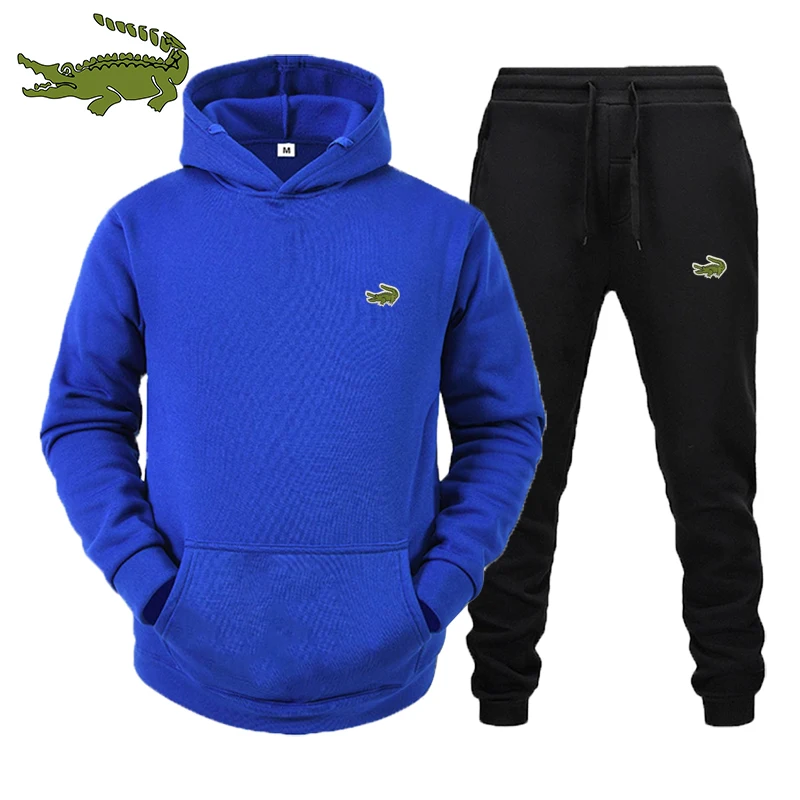 

Men's casual suit Men's suit Autumn and winter high-quality men's hoodie trousers two-piece wool sports suit