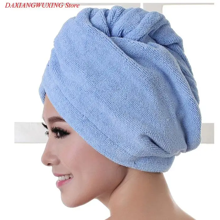 

Dry Hair Cap Coral Solid Color Velvet Absorbent Hair Turban Quickly Dry Hair Hat Wrapped Towel Lady Bathing Accessories