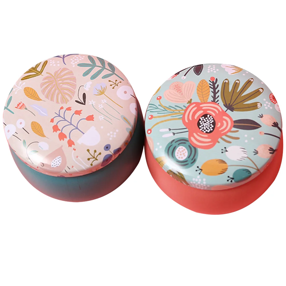 

2 Pcs Cookie Jars Lids Coffee Bean Storage Loose Tea Tin Craft Containers Travel Tins Tinplate Storage Containers
