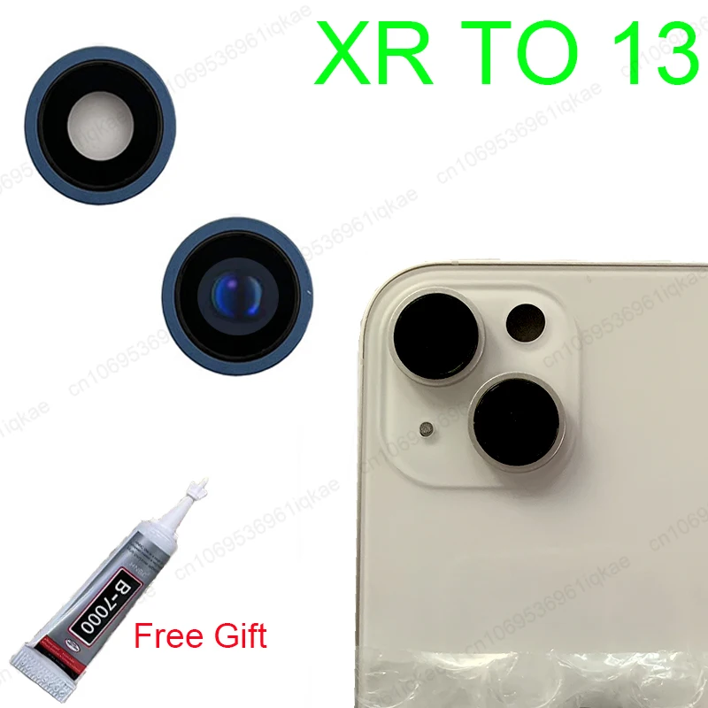 Стеклянный объектив для камеры iPhone XR like 13 с рамкой поддельная Крышка объектива
