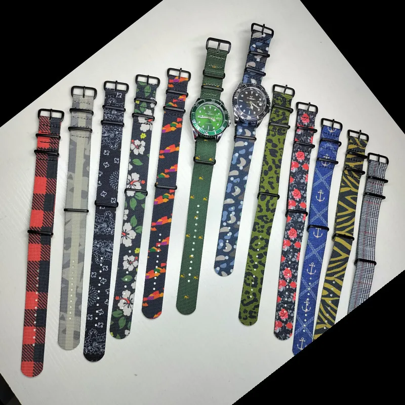 Нейлоновый ремешок цветочного цвета аксессуары для мужских и женских часов