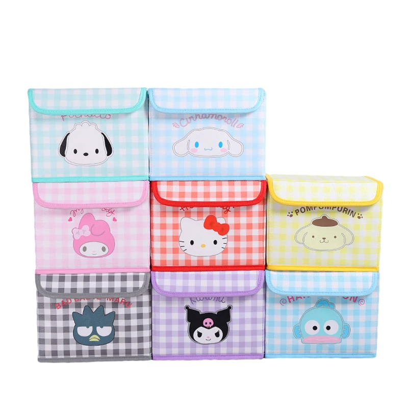 

Косметичка Hello Kitty Kuromi Melody Cinnamoroll, коробка для хранения аксессуаров для волос, мультяшная настольная коробка для хранения мелочей, коробка дл...