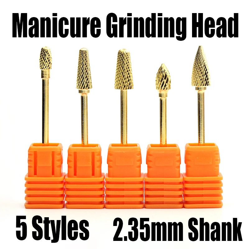 

1PCS Gold Manicure Grinding Head Nail Sanding Cap Milling Cutter For Manicure Pedicure Nail Drill Bit Foot Cuticle Clean Tool