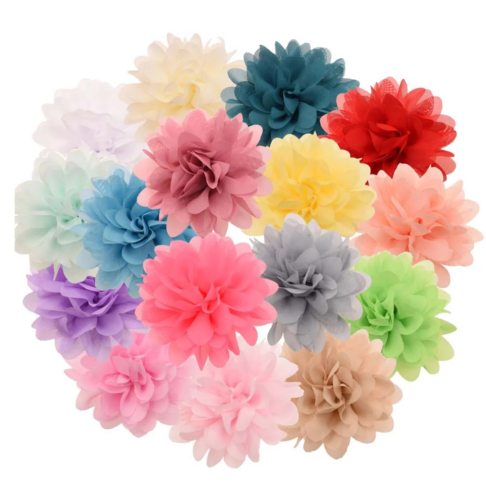 

360 шт. шифоновые складные Цветы милые аксессуары для волос для маленьких девочек заколки для волос банты для волос Аксессуары свадебные украшения цветы