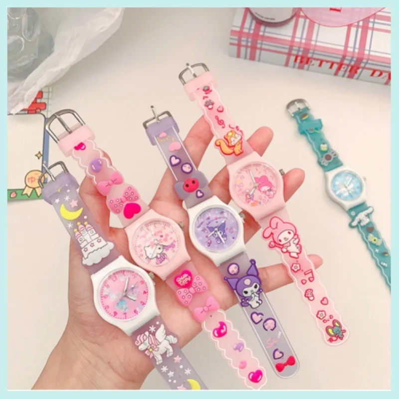 Часы Детские Кварцевые водонепроницаемые с 3d-рисунком Hello Kitty Cinnamoro