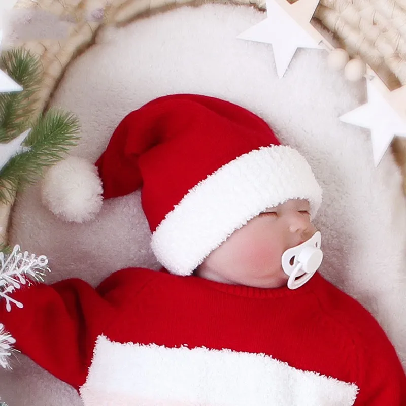 

Winter Fashion Christmas Cap Baby Boy Cool Dimensional Ball Knitting Hat Cute Santa Claus Hats Infant Girl Comfortable Cap