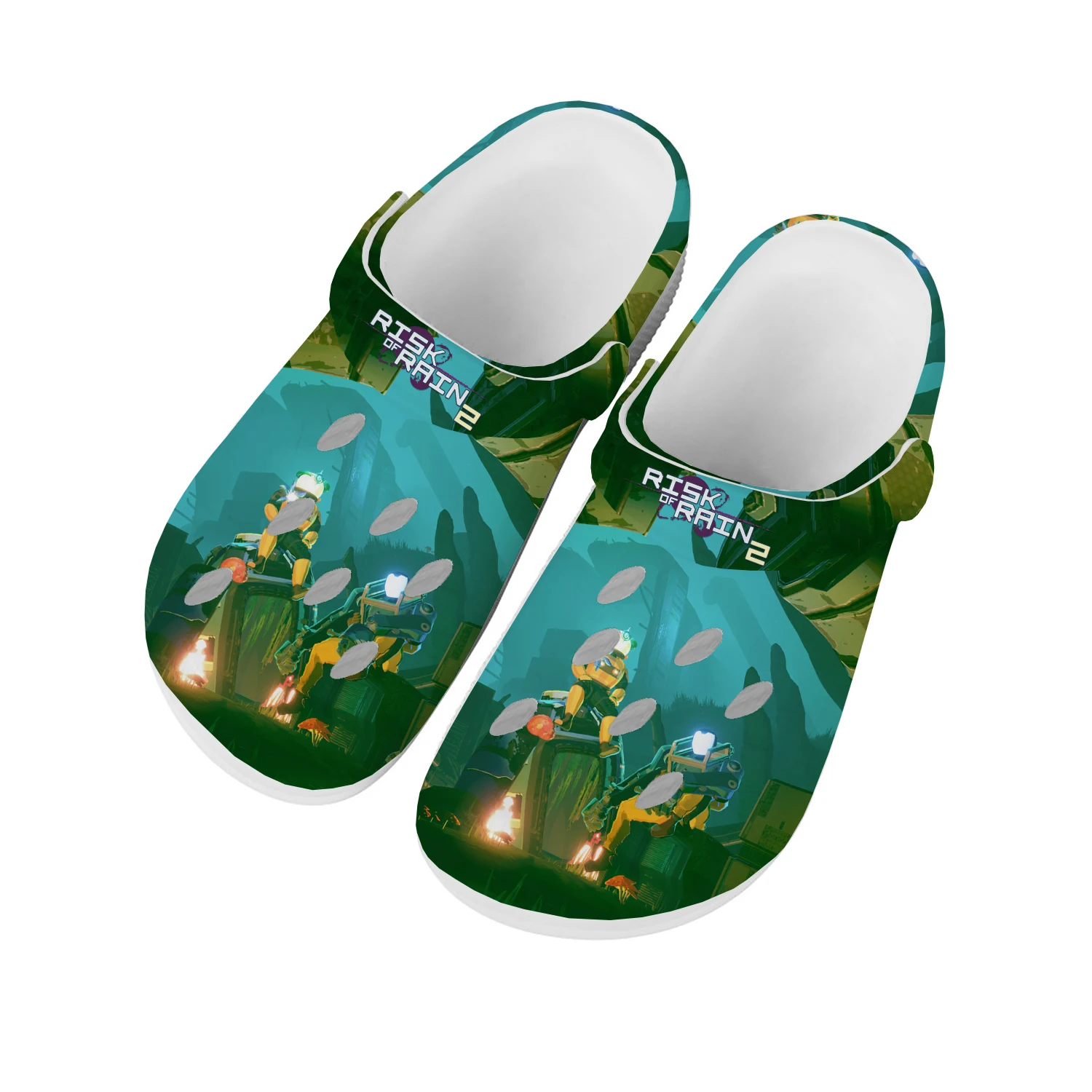 

Risk of Rain 2 Home Clogs Cartoon Game Mens Womens Teenager Custom Fashion Built Water Shoes Garden Beach Hole Slippers Sandals