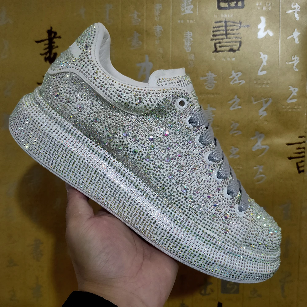 Мужская обувь со стразами красные хипстерские туфли в стиле панк КТВ