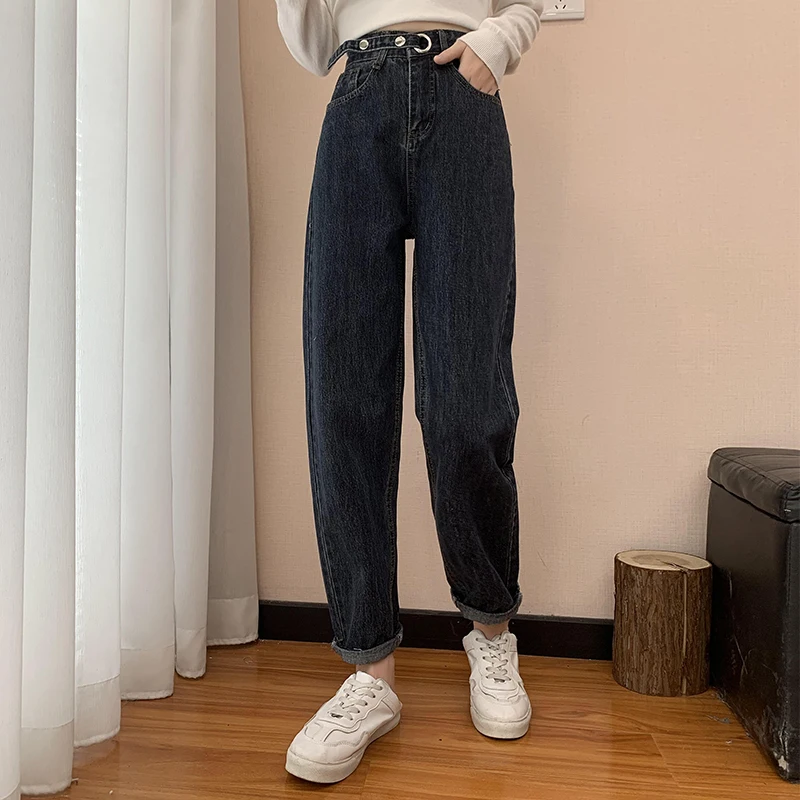 

Новые свободные универсальные прямые джинсы N4347 в Корейском стиле ретро с широкими штанинами