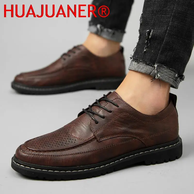 

2022 New Men's Quality Leather Shoes British Business lace up fashion black Soft Leather Man Split Leather Dress Shoes Men