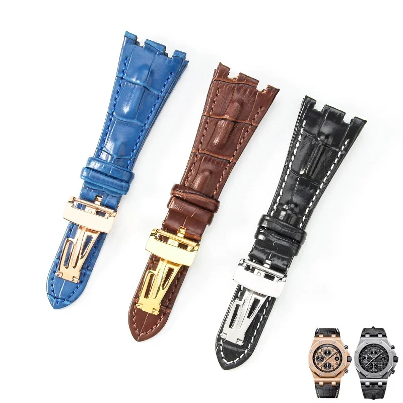 Фото Для Audemars и Piguet Royal Oak Offshore ремешок AP15710 15703 26470 26133 ремешок для часов из натуральной кожи 28 мм мужской браслет AP №1