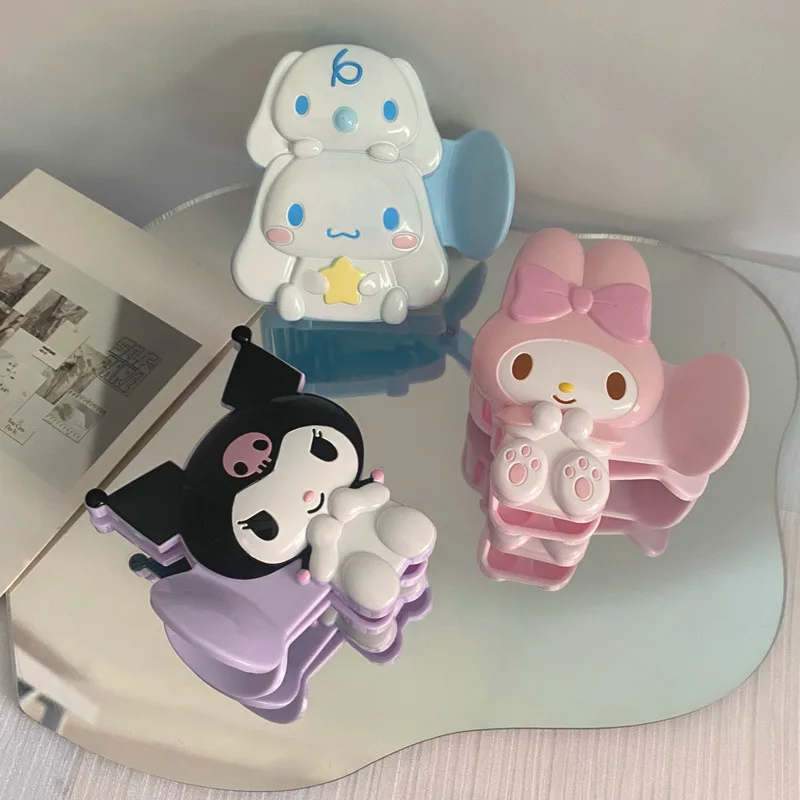 

Kawaii Sanrio My Melody Kuromi Cinnamonroll заколка для волос большая мультяшная акула зажим милая девочка шпилька головной убор для подруги праздничный подарок