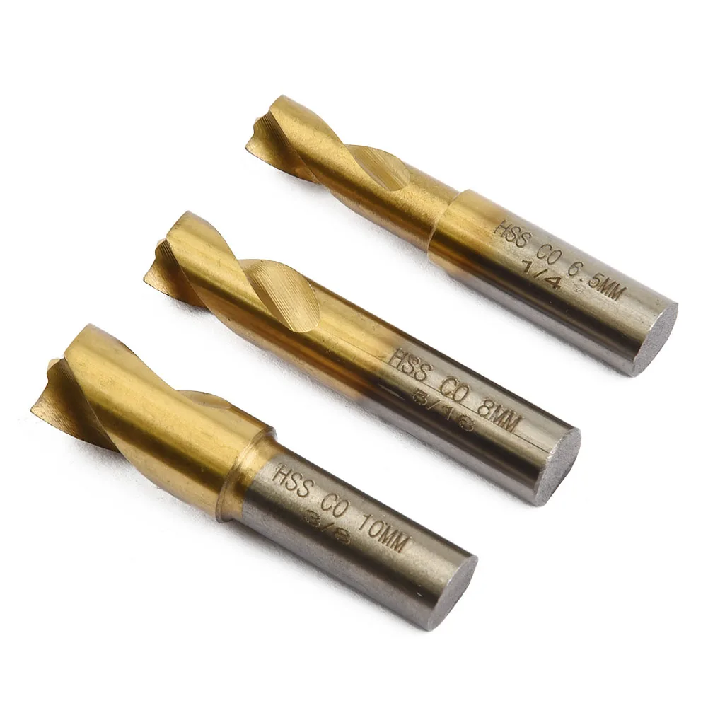 3pcs Drill Bit Set 6.5mm 8mm 10mm HSS CO Cobalt-containing Spot-Weld Cutter Welding Drill Bit Countersink Bit Power Tools