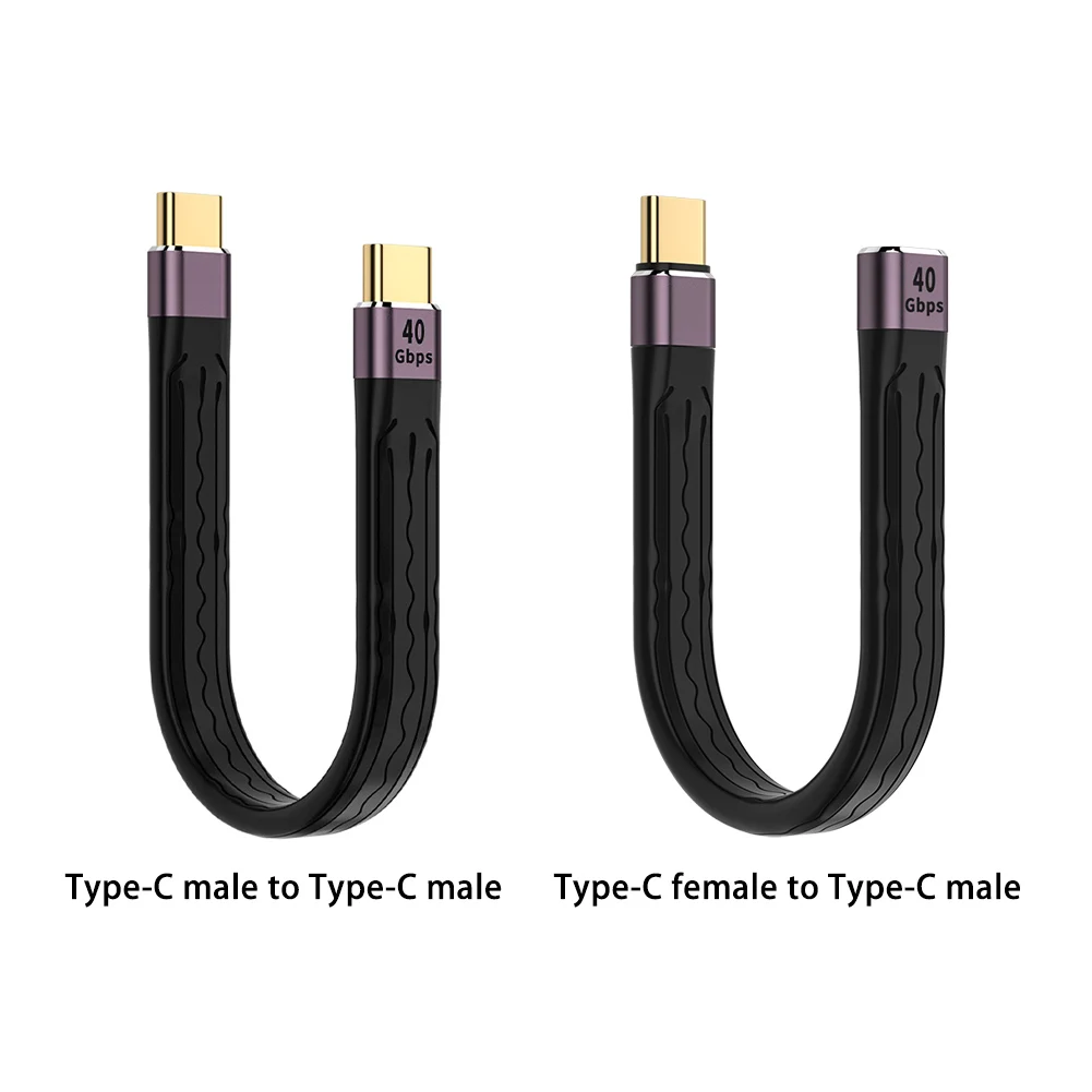 

USB 4.0 Gen3 Type C Male/Female to Type C Male Fast Charger Flexible Data Cable 40Gpbs 100W Accessory