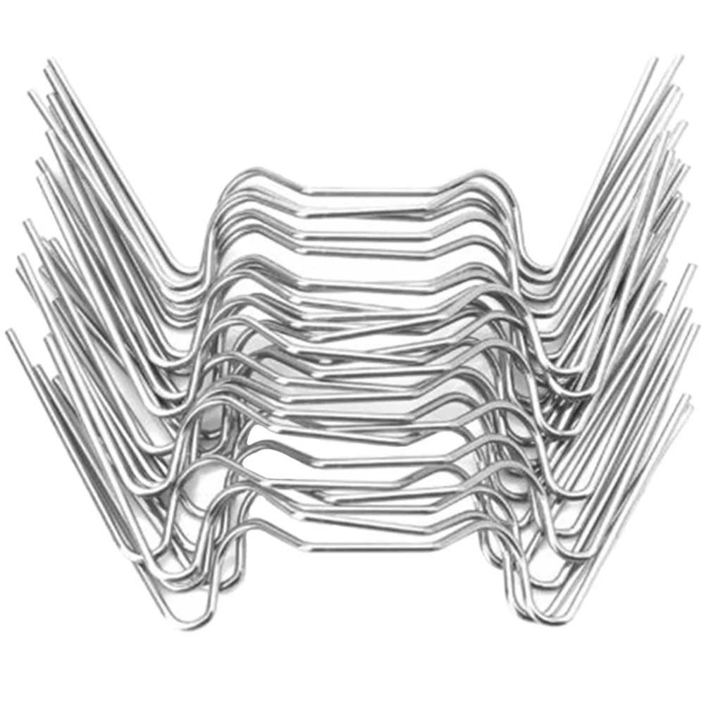 

50 Pcs Stainless Steel Clips Greenhouse Glass Clamps Pane W Fixing Wire Securing Type Supplies W-wire Polycarbonate