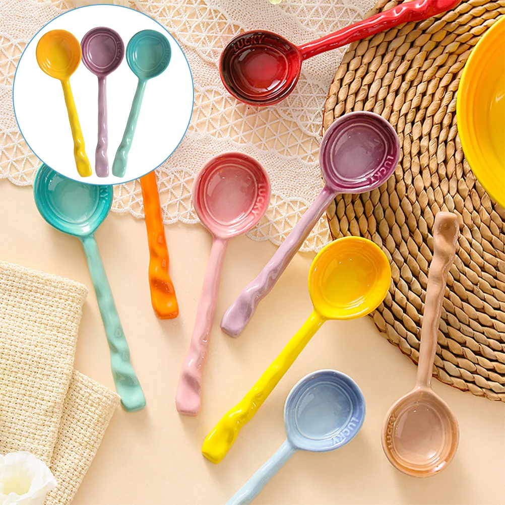 

3Pcs Multi-function Daily Use Dessert Spoon Coffee Spoon Portable Spoon Cake Spoon for Daily