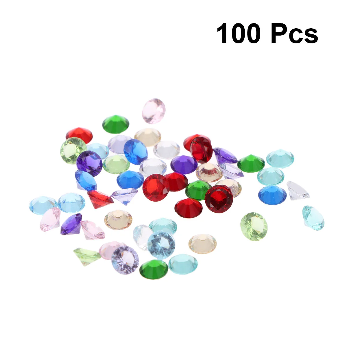 

100 Pcs 5mm Mixed Color Round Tip Bottom Glass Diamonds Fake Clear Diamonds for Album Pendant Jewelry Decroration