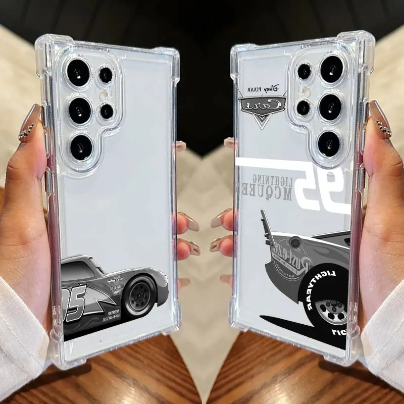 Фото Прозрачный чехол для телефона с рисунком Дисней Лайтнинг Маккуин для Samsung Galaxy S26 S25 S24 Ultra S23 S22 Plus S21 S20 FE 5G, силиконовый чехол №1