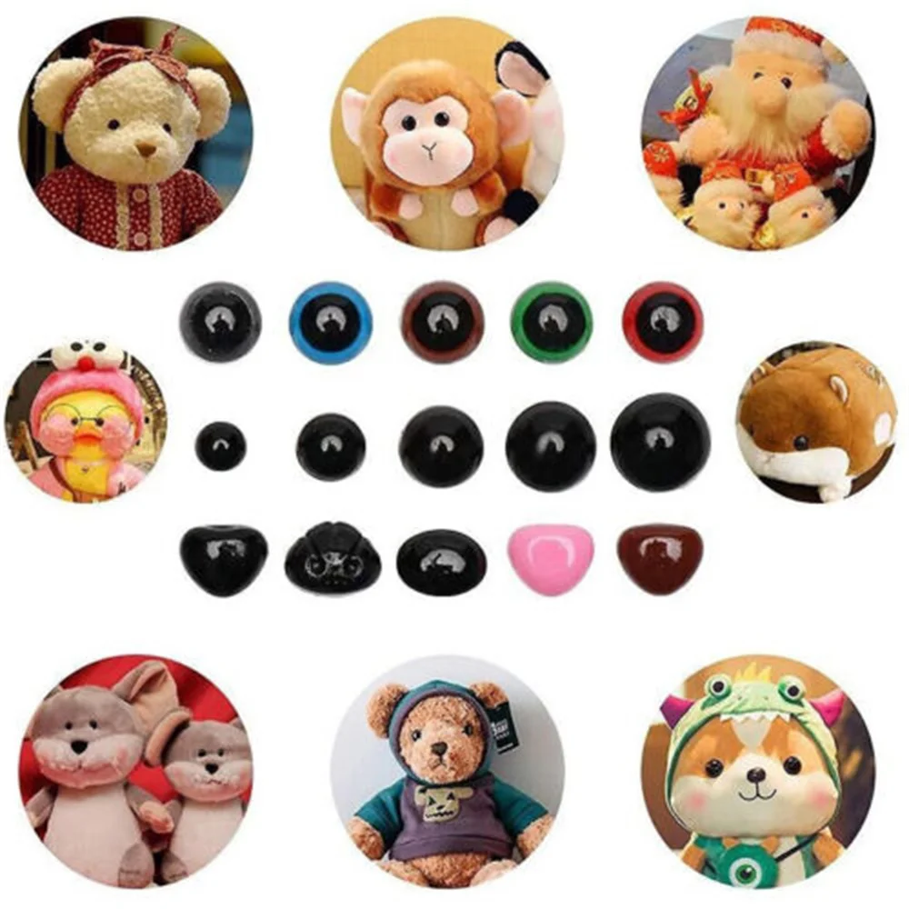 

560pcs 6-14mm Black Plastic Safety Noses Eyes Washers For Soft Toys Bear Animals Doll Puppets Making Diy Crafts Accessories New