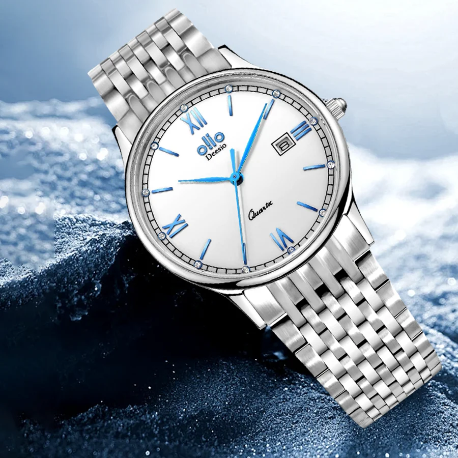 Роскошные Кварцевые парные часы Deesio с японским механизмом и сапфировым стеклом